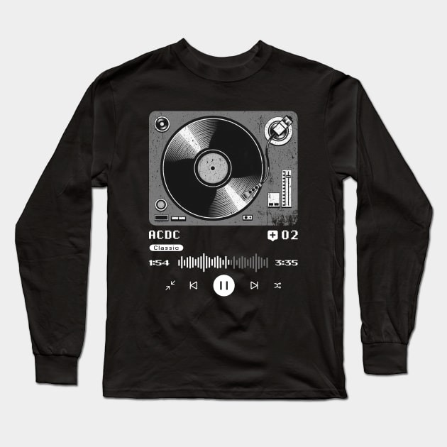 ACDC ~ Vintage Turntable Music Long Sleeve T-Shirt by SecondLife.Art